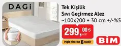 DAGİ TEK KİŞİLİK SIVI GEÇİRMEZ ALEZ DAGİ TEK KİŞİLİK SIVI GEÇİRMEZ ALEZ